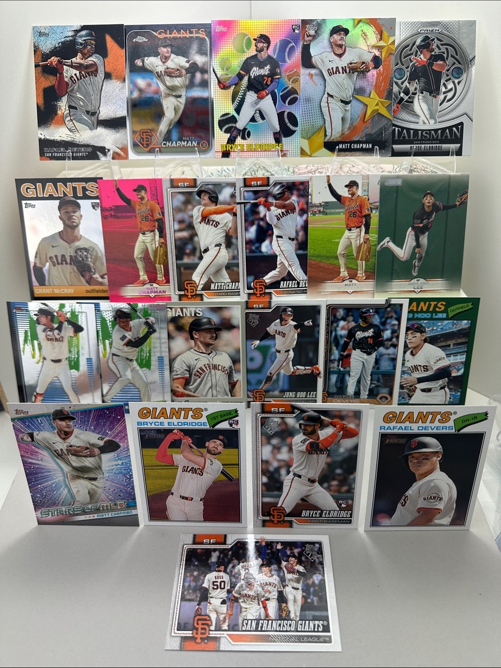 4 Bryce Eldridge rookies in Giants lot of 22 + Matt Chapman/Jung Hoo Lee/Devers